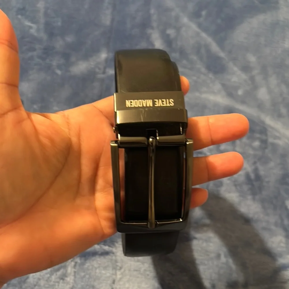 Steve Madden Black Leather Belt